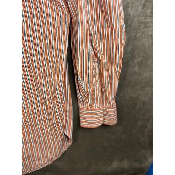Ralph Lauren Orange Stripe Button Down Shirt Long Sleeve XXL 2XL Classic Fit - Picture 2 of 6